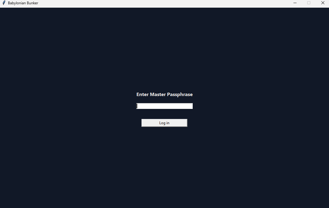 Starting Screen For Babylonian Bunker Program