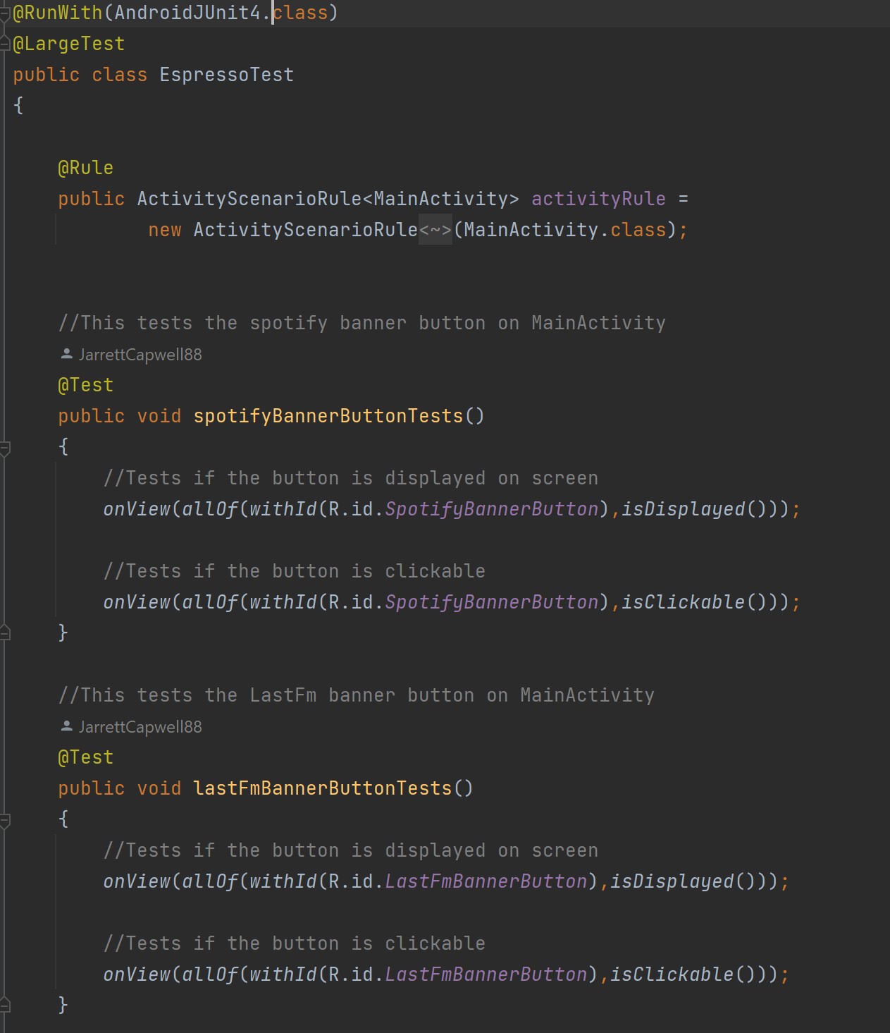 Espresso Testing Snippet